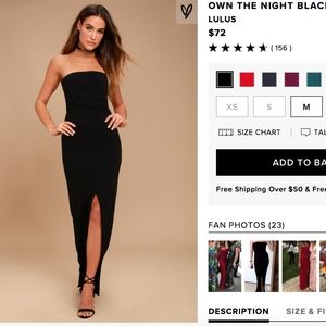 Own the Night Black Strapless Maxi Dress